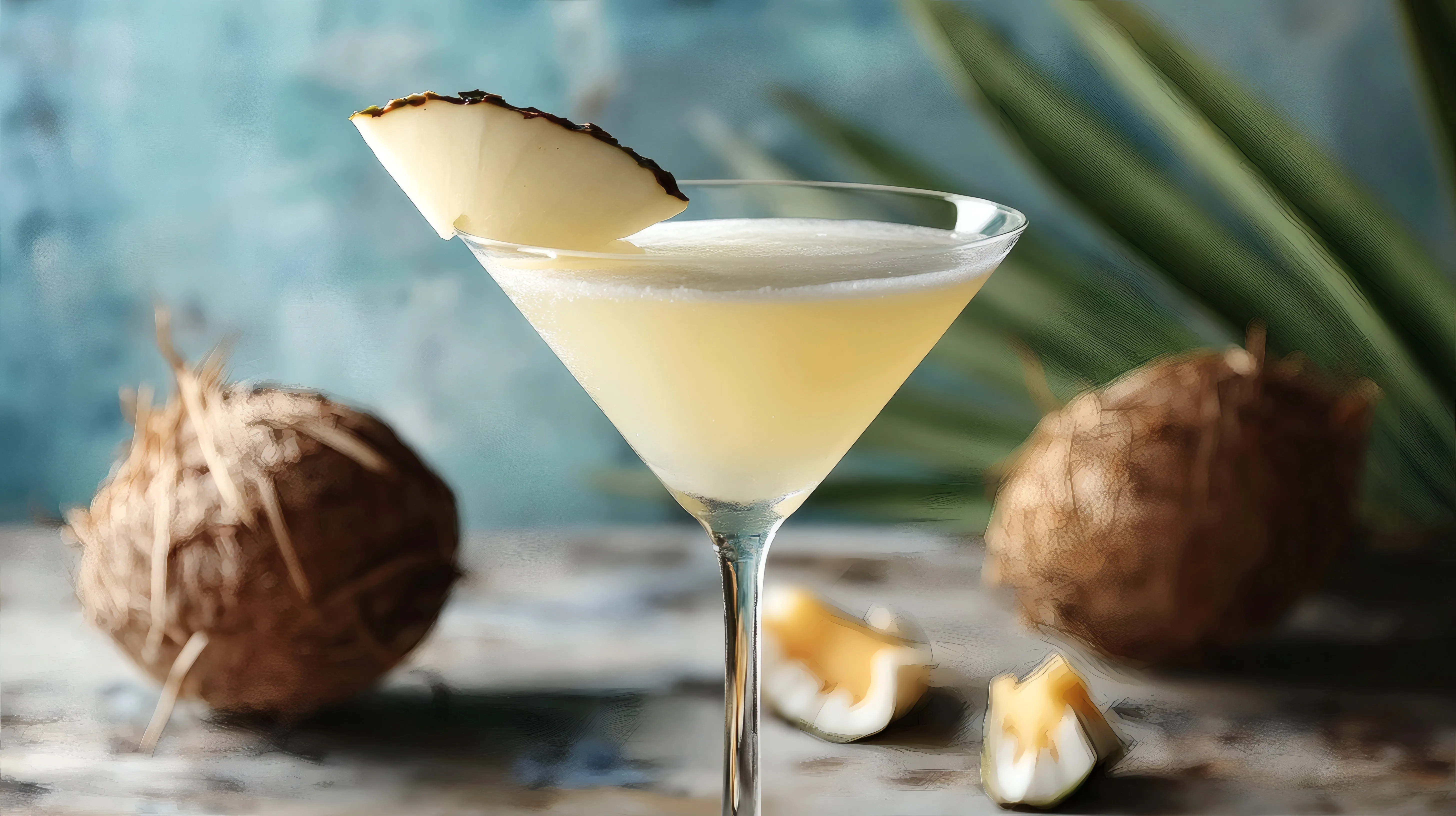 Island Glow Martini, made with Zyra Coco Mist