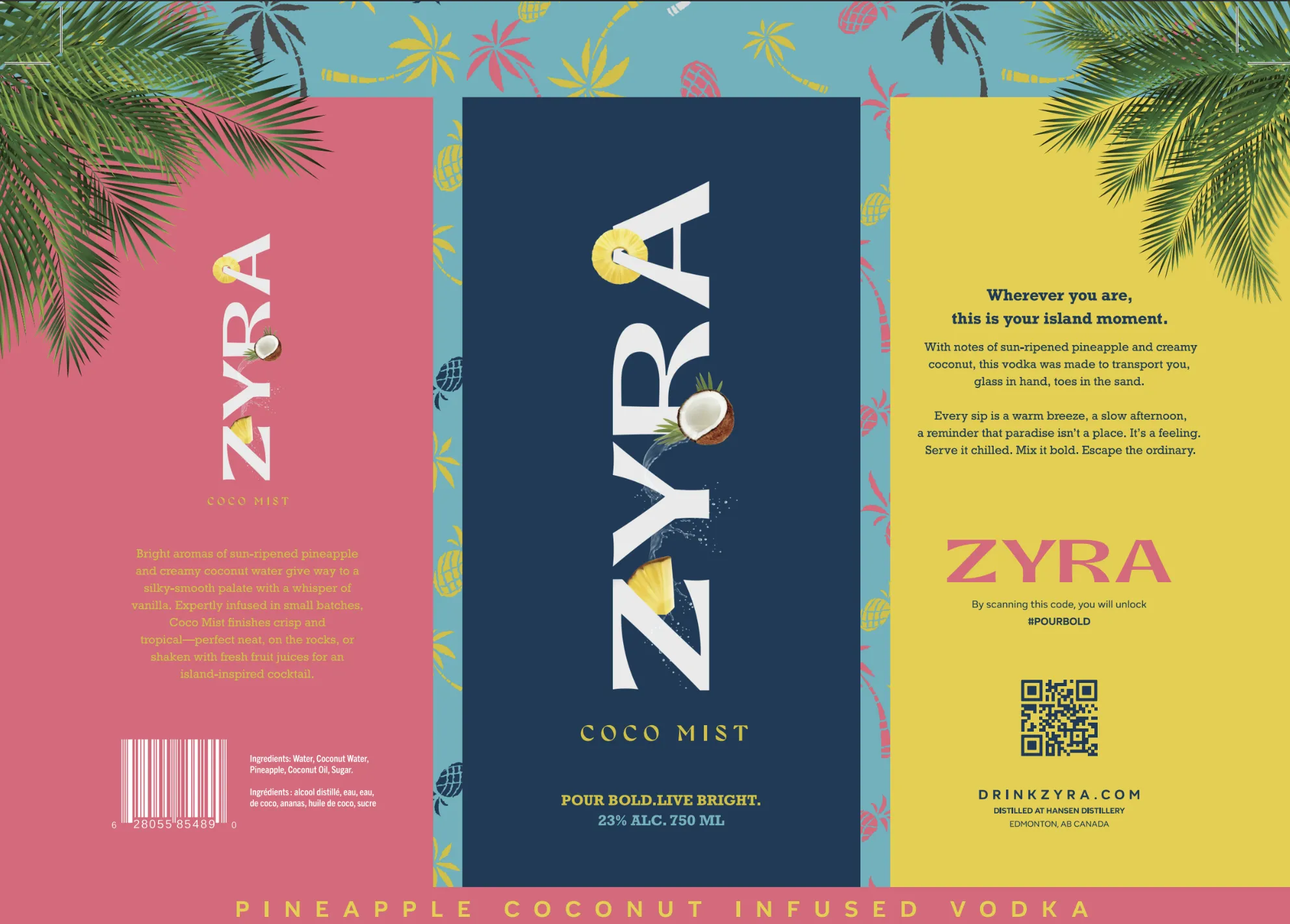 Zyra Coco Mist — all-natural pineapple and coconut infused vodka