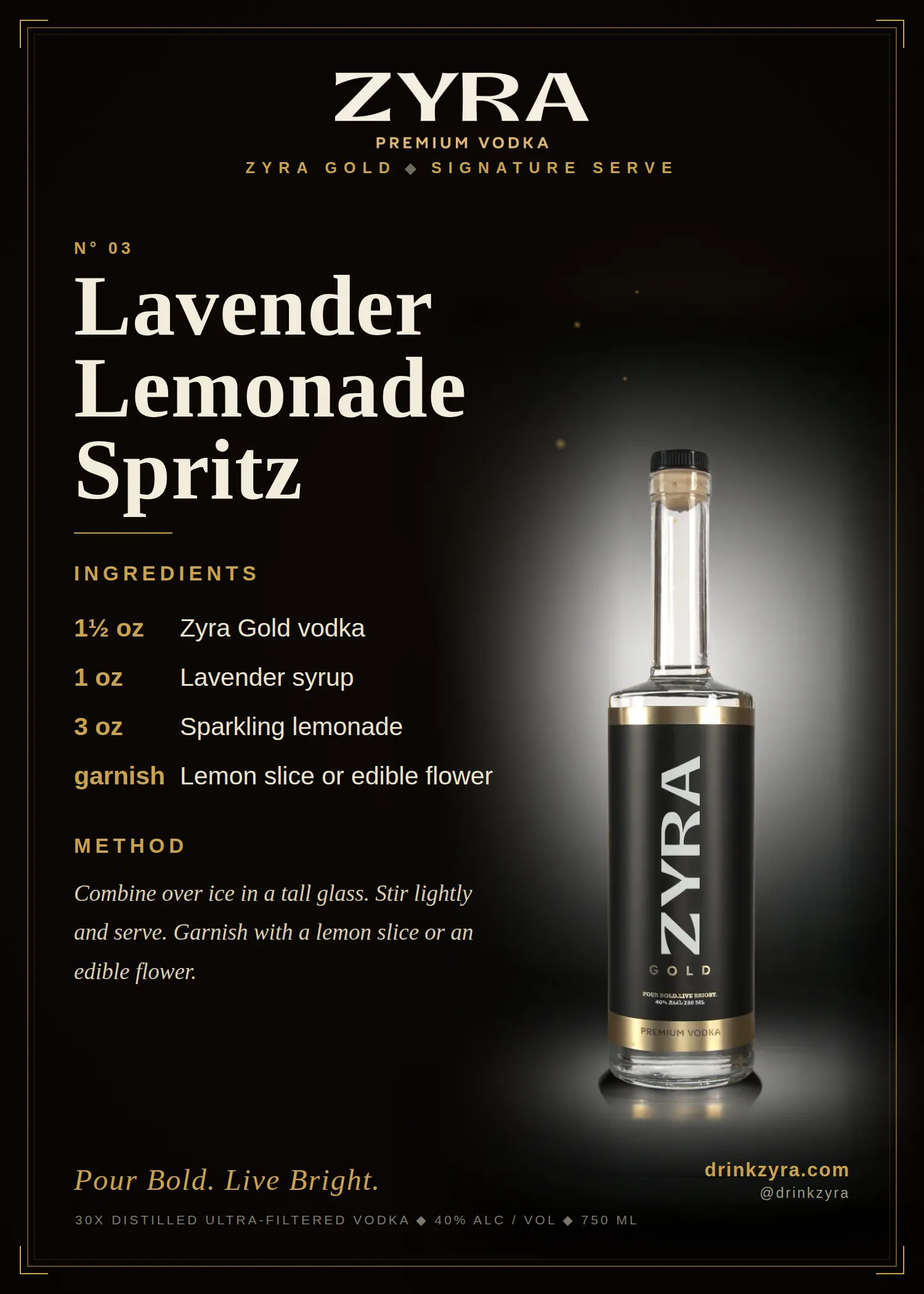 Zyra Lavender Lemonade Spritz recipe card